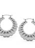 SILVER ROUND HOOP EARRINGS#HNE90619SL(SA11/LD14)