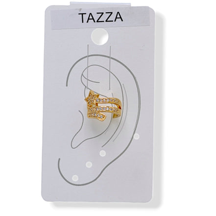 Gold Star & Sparkling Cuff Ear Clip – 0.5" Inch No Piercing Required Fashion Earring#HNE90621GD(SF12)
