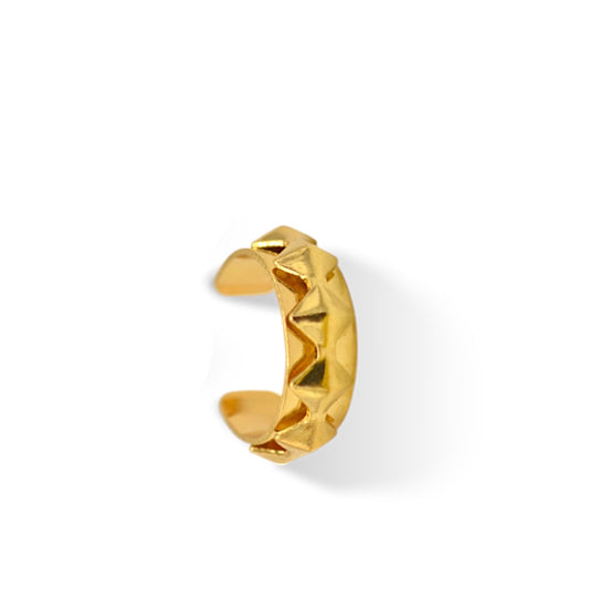 Gold Cuff Ear Clip – 0.5" Inch No Piercing Required Fashion Earring #HNE90937GD