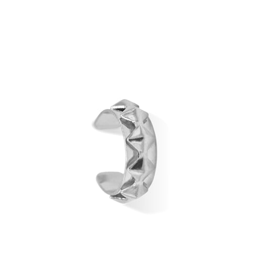 Rhodium Cuff Ear Clip – 0.5" Inch No Piercing Required Fashion Earring #HNE90937RD