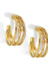 Gold Sparkling Cuff Ear Clip – 0.5" Inch No Piercing Required Fashion Earring#HNE90623GD(NB14)
