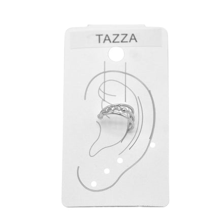 Silver Sparkling Cuff Ear Clip – 0.5" Inch No Piercing Required Fashion Earring#HNE90623SL(NB14)