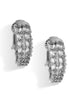 Glamorous Silver-Tone Huggie Clip Earrings with Brilliant Rhinestones (0.7") #HNE90624SL(NA10)