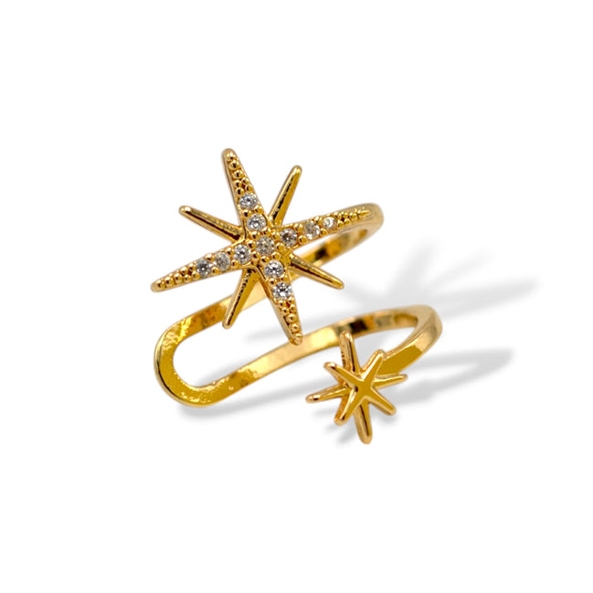 Gold Sparkling Starburst Ear Cuff 0.5"#HNE90625GD(NA6)