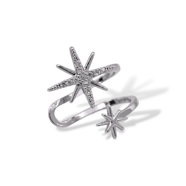 Sparkling Starburst Ear Cuff 0.5"#HNE90625SL(NA6)