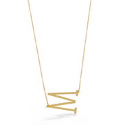 GOLD LETTER M INITIAL CHARM NECKLACE # HNN90627G Gold (OE8)
