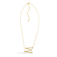 GOLD LETTER M INITIAL CHARM NECKLACE # HNN90627G Gold (OE8)