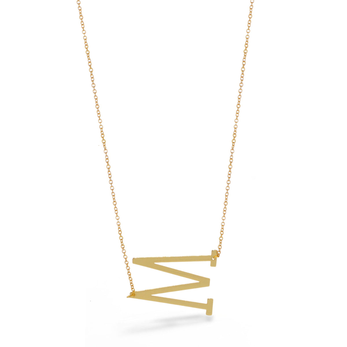 GOLD LETTER M INITIAL CHARM NECKLACE # HNN90627G Gold (OE8)