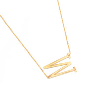 GOLD LETTER M INITIAL CHARM NECKLACE # HNN90627G Gold (OE8)