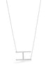 SILVER LETTER H INITIAL CHARM NECKLACE # HNN90629R Rhodium(OE4)