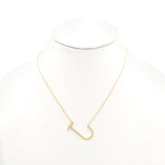 GOLD LETTER J CHARM NECKLACE # HNN90631G Gold(OE16)