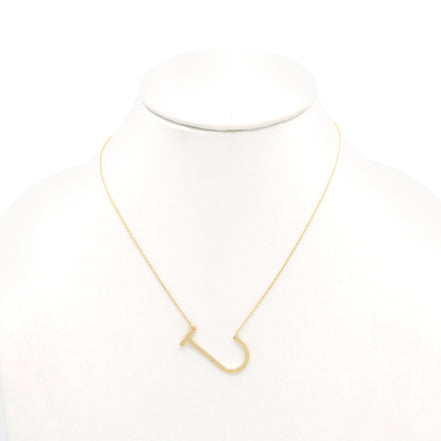GOLD LETTER J CHARM NECKLACE # HNN90631G Gold(OE16)