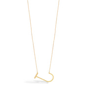 GOLD LETTER J CHARM NECKLACE # HNN90631G Gold(OE16)