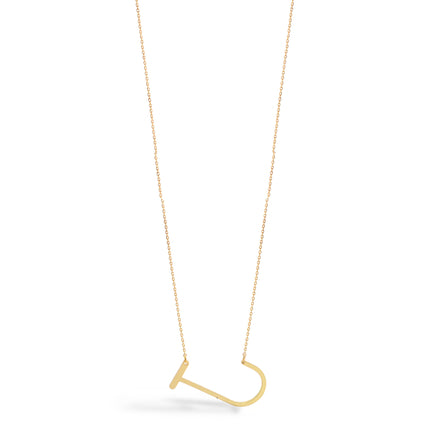 GOLD LETTER J CHARM NECKLACE # HNN90631G Gold(OE16)