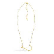 GOLD LETTER J CHARM NECKLACE # HNN90631G Gold(OE16)