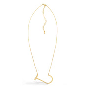 GOLD LETTER J CHARM NECKLACE # HNN90631G Gold(OE16)