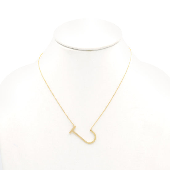 GOLD LETTER J CHARM NECKLACE # HNN90631G Gold(OE16)
