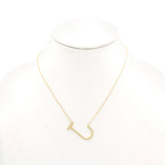 GOLD LETTER J CHARM NECKLACE # HNN90631G Gold(OE16)