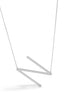 SILVER LETTER N INITIAL CHARM NECKLACE # HNN90632R Rhodium(OF15)