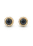 GOLD BLACK CRYSTAL RHINESTONE POST EARRINGS#HNE87183GDJT (SD15)
