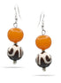 Yellowest Amber and Brown Beads Drop Earrings#FWNK-2109-01-ER(LH27)