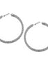 Rhodium Rhinestone Wrapped Hoop Earrings – 3" Statement Hoops# HNE90638RC Rhodium/Crystal(HE1)