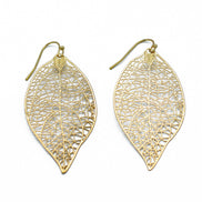 GOLD LASER CUT LIGHT WEIGHT LEAF EARRINGS # HNE90636G Gold(HD12)