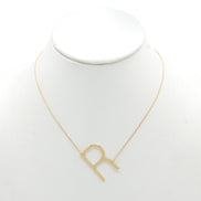 GOLD LETTER R INITIAL CHARM NECKLACE # HNN90628G Gold (OE8)