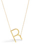 GOLD LETTER R INITIAL CHARM NECKLACE # HNN90628G Gold (OE8)