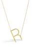 GOLD LETTER R INITIAL CHARM NECKLACE # HNN90628G Gold (OE8)