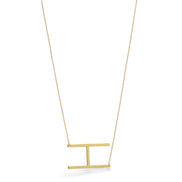 GOLD LETTER H INITIAL CHARM NECKLACE  # HNN90629G Gold (OE4)