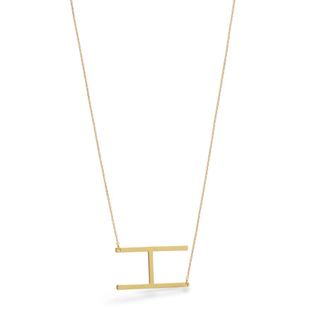 GOLD LETTER H INITIAL CHARM NECKLACE  # HNN90629G Gold (OE4)