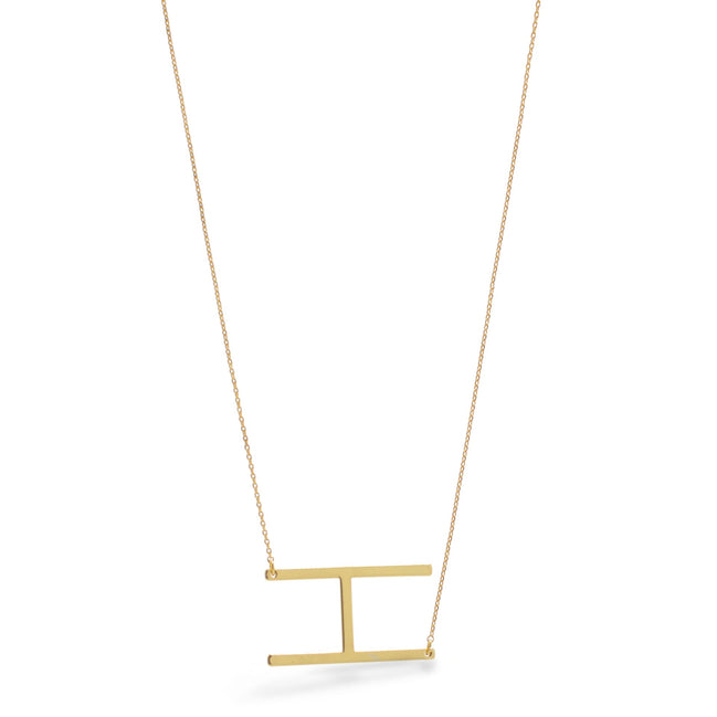 GOLD LETTER H INITIAL CHARM NECKLACE  # HNN90629G Gold (OE4)