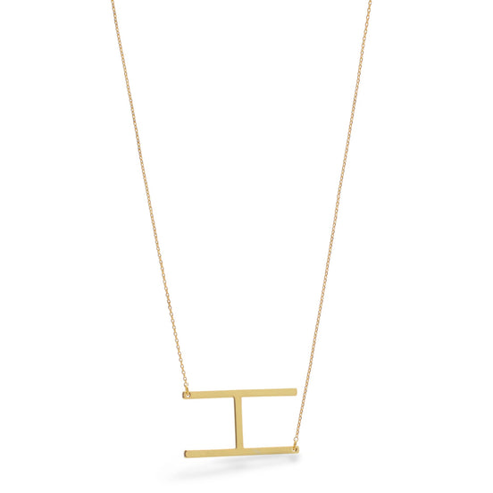 GOLD LETTER H INITIAL CHARM NECKLACE  # HNN90629G Gold (OE4)