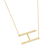 GOLD LETTER H INITIAL CHARM NECKLACE  # HNN90629G Gold (OE4)