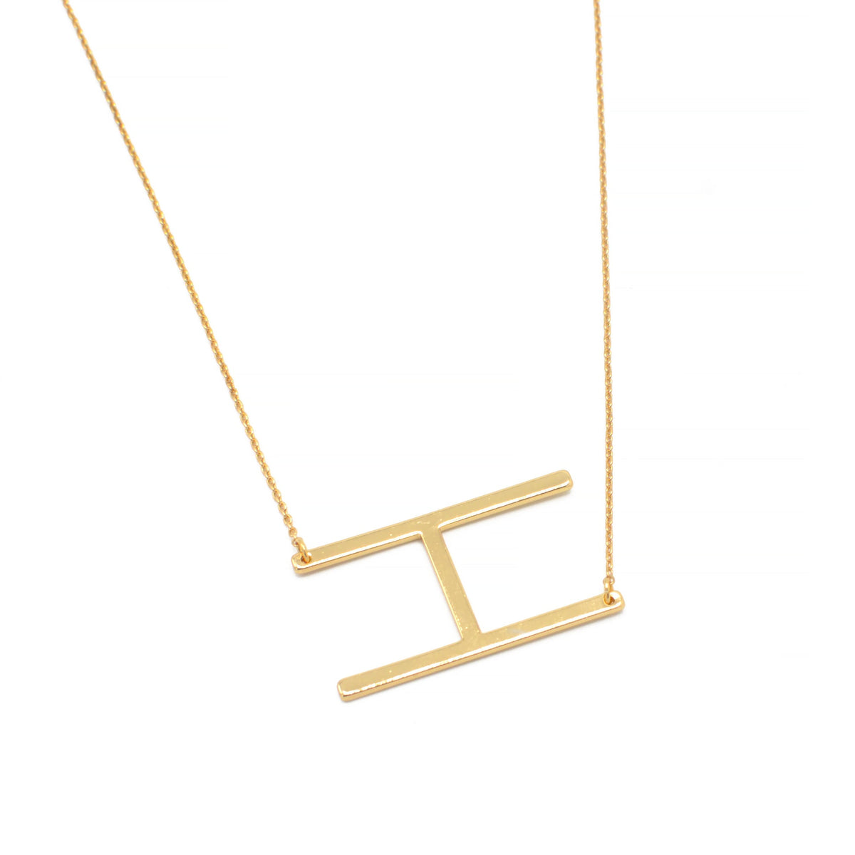 GOLD LETTER H INITIAL CHARM NECKLACE  # HNN90629G Gold (OE4)