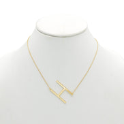 GOLD LETTER H INITIAL CHARM NECKLACE  # HNN90629G Gold (OE4)