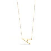GOLD  LETTER A CHARM STATEMENT NECKLACE # HNN90630G Gold (OE4)