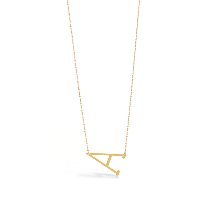 GOLD  LETTER A CHARM STATEMENT NECKLACE # HNN90630G Gold (OE4)