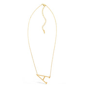 GOLD  LETTER A CHARM STATEMENT NECKLACE # HNN90630G Gold (OE4)