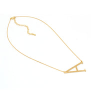 GOLD  LETTER A CHARM STATEMENT NECKLACE # HNN90630G Gold (OE4)