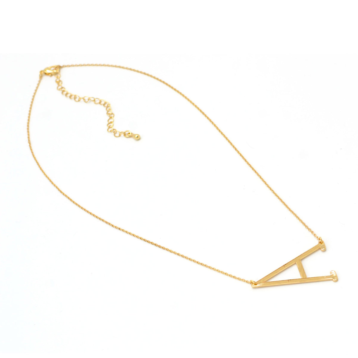GOLD  LETTER A CHARM STATEMENT NECKLACE # HNN90630G Gold (OE4)