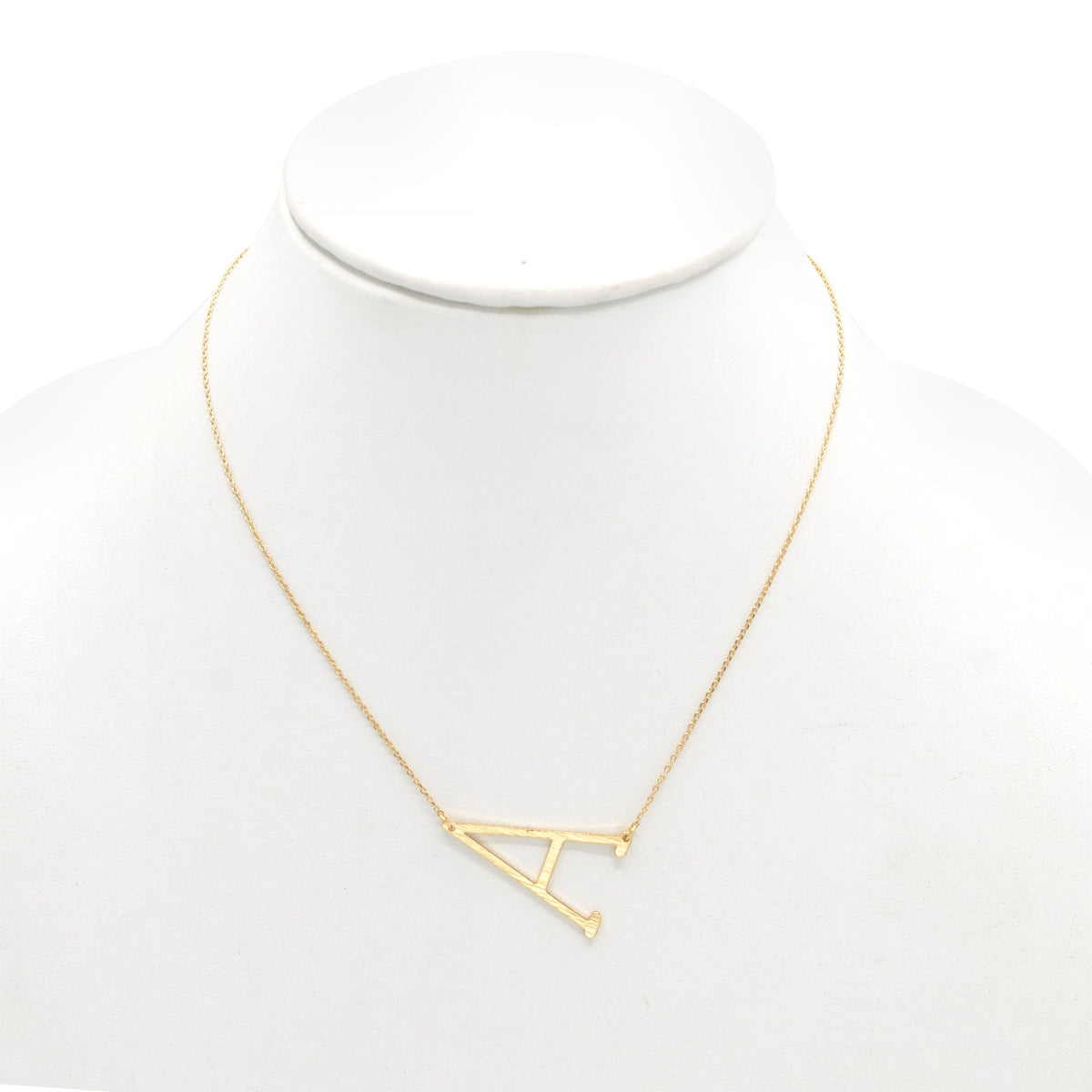 GOLD  LETTER A CHARM STATEMENT NECKLACE # HNN90630G Gold (OE4)