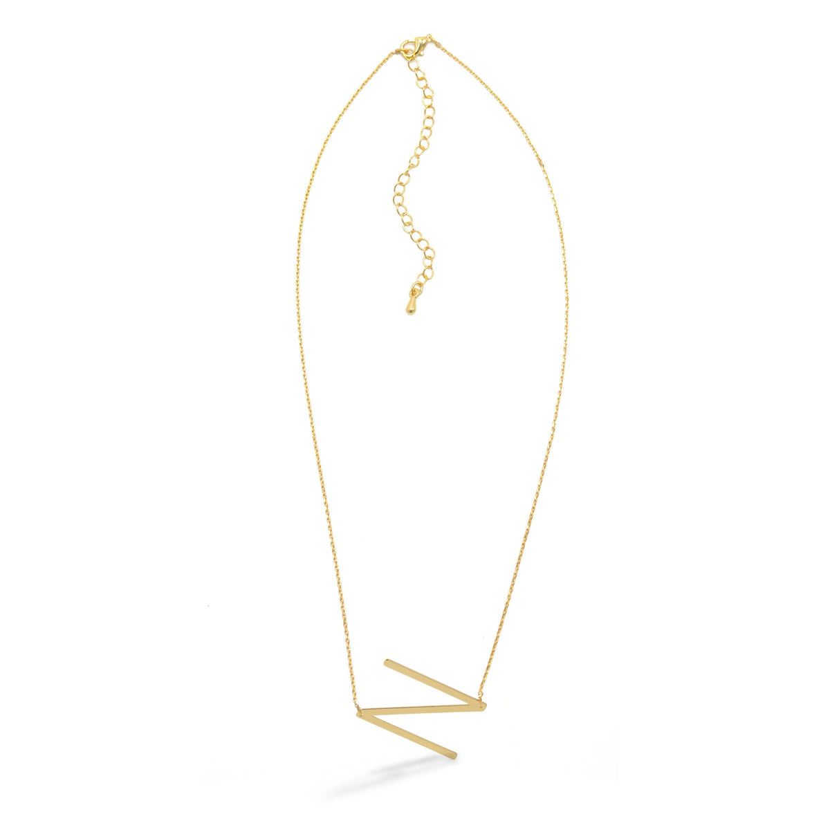 GOLD LETTER N INITIAL CHARM NECKLACE  # HNN90632G Gold (OF15)