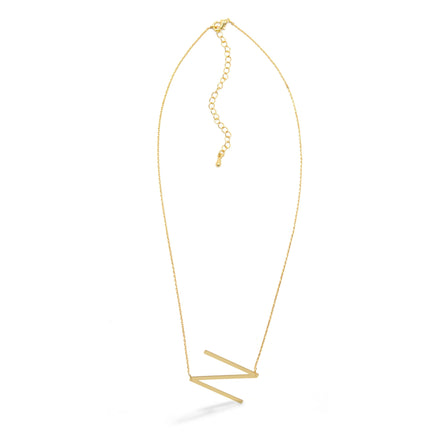 GOLD LETTER N INITIAL CHARM NECKLACE  # HNN90632G Gold (OF15)