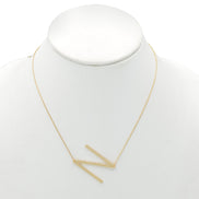 GOLD LETTER N INITIAL CHARM NECKLACE  # HNN90632G Gold (OF15)