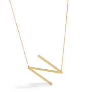 GOLD LETTER N INITIAL CHARM NECKLACE  # HNN90632G Gold (OF15)