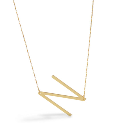 GOLD LETTER N INITIAL CHARM NECKLACE  # HNN90632G Gold (OF15)