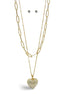 Gold Heart Crystal Pendant Necklace And Earrings Set# # HNN+E90640GC Gold Crystal(SE6)SF6)