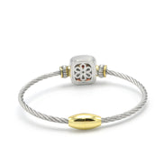 TWO TONE ROSE CRYSTAL TWISTED ROPE BRACELET #BRACELET ROSE # 73014BR-RO(FG7)